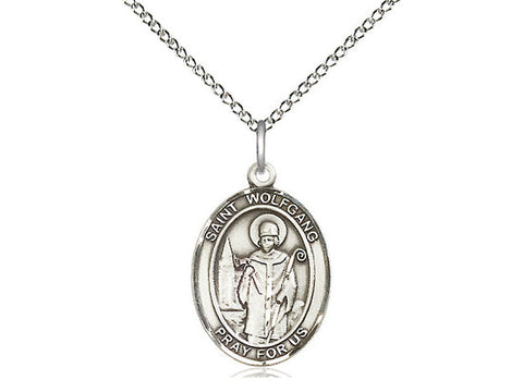 St. Wolfgang Medal, Sterling Silver, Medium, Dime Size 