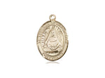 St. Edburga of Winchester Medal, Gold Filled, Medium, Dime Size 
