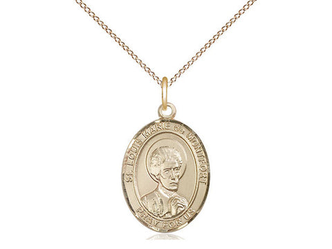St. Louis Marie De Montfort Medal, Gold Filled, Medium, Dime Size 