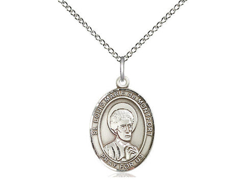 St. Louis Marie De Montfort Medal, Sterling Silver, Medium, Dime Size 
