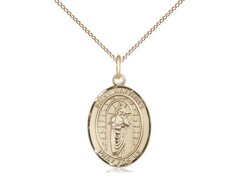 St. Matthias the Apostle Medal, Gold Filled, Medium, Dime Size 