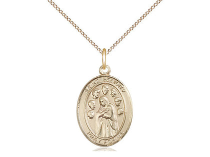 St. Felicity Medal, Gold Filled, Medium, Dime Size 