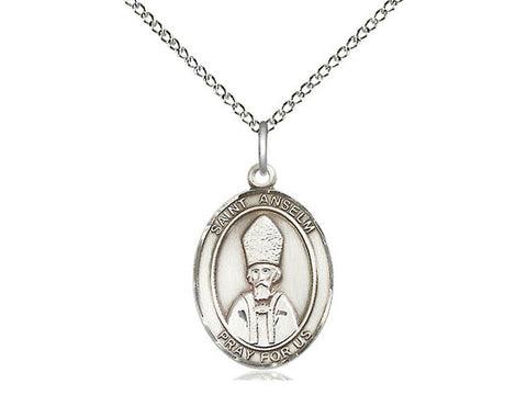 St. Anselm of Canterbury Medal, Sterling Silver, Medium, Dime Size 
