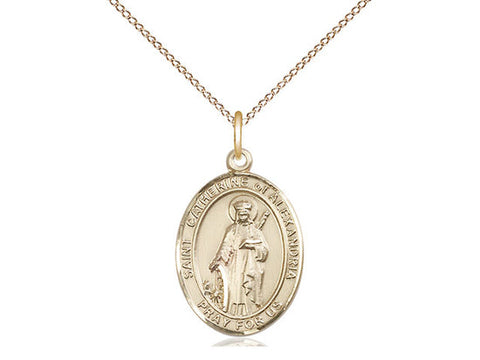 St. Catherine of Alexandria Medal, Gold Filled, Medium, Dime Size 