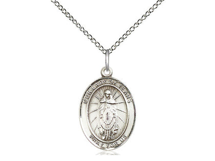 Our Lady of Tears Medal, Sterling Silver, Medium, Dime Size 