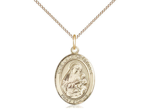 Our Lady of Grapes Medal, Gold Filled, Medium, Dime Size 