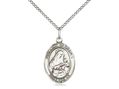 Our Lady of Grapes Medal, Sterling Silver, Medium, Dime Size 