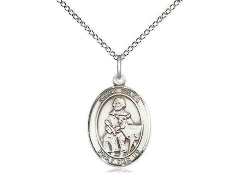 St. Giles Medal, Sterling Silver, Medium, Dime Size 