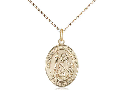 St. Adrian of Nicomedia Medal, Gold Filled, Medium, Dime Size 