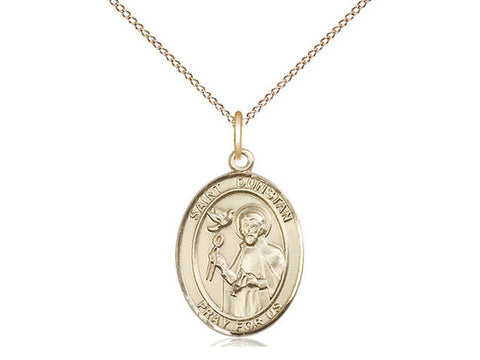 St. Dunstan Medal, Gold Filled, Medium, Dime Size 