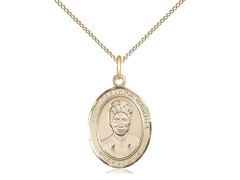 St. Josephine Bakhita Medal, Gold Filled, Medium, Dime Size 