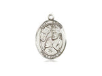 St. Edwin Medal, Sterling Silver, Medium, Dime Size 
