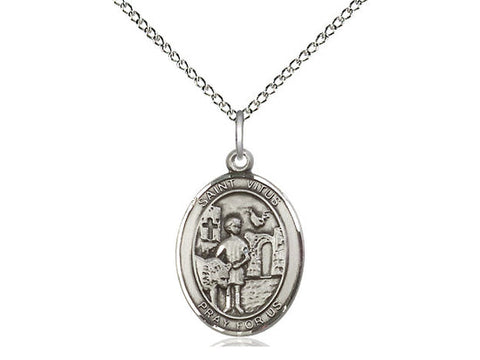 St. Vitus Medal, Sterling Silver, Medium, Dime Size 