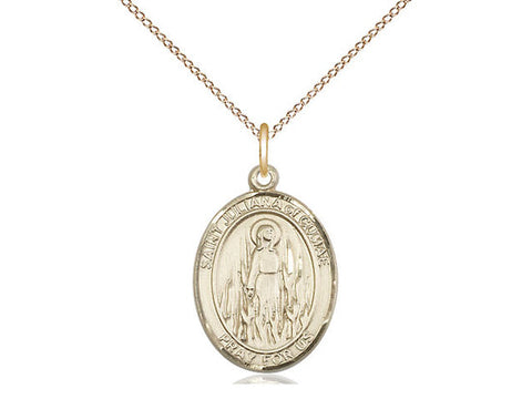 St. Juliana Medal, Gold Filled, Medium, Dime Size 