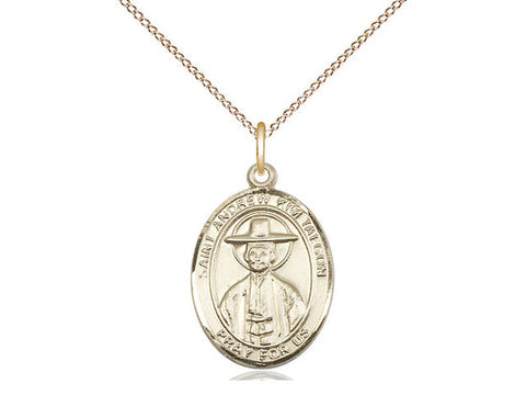 St. Andrew Kim Taegon Medal, Gold Filled, Medium, Dime Size 