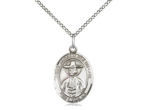 St. Andrew Kim Taegon Medal, Sterling Silver, Medium, Dime Size 