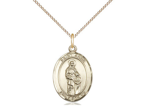 St. Anne Medal, Gold Filled, Medium, Dime Size 