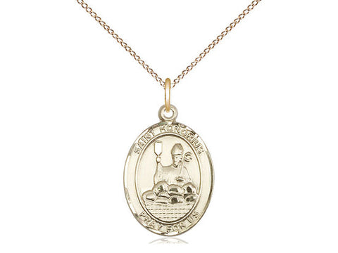 St. Honorius Medal, Gold Filled, Medium, Dime Size 