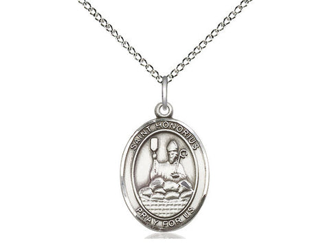 St. Honorius Medal, Sterling Silver, Medium, Dime Size 