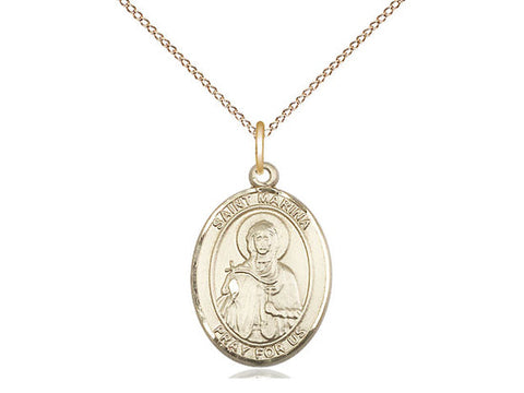 St. Marina Medal, Gold Filled, Medium, Dime Size 