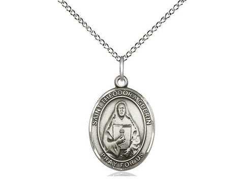 St. Theodore Guerin Medal, Sterling Silver, Medium, Dime Size 