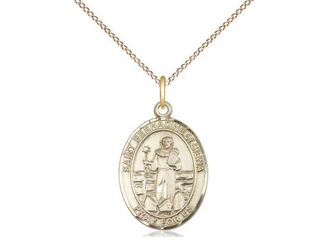 St. Bernadine of Sienna Medal, Gold Filled, Medium, Dime Size 