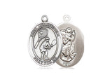 St. Christopher Tennis Medal, Sterling Silver, Medium, Dime Size 