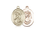 St. Christopher Swimming Medal, Gold Filled, Medium, Dime Size 