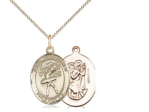 St. Christopher Dance Medal, Sterling Silver, Medium, Dime Size 
