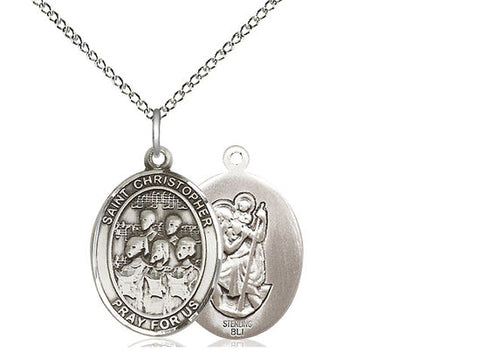 St. Christopher Choir Medal, Sterling Silver, Medium, Dime Size 