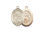 St. Sebastian Basketball Medal, Gold Filled, Medium, Dime Size 