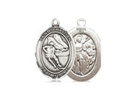St. Sebastian Hockey Medal, Sterling Silver, Medium, Dime Size 