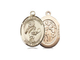 St. Sebastian Tennis Medal, Gold Filled, Medium, Dime Size 
