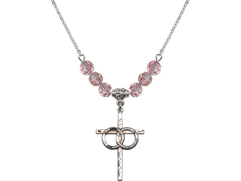 N30 Birthstone Necklace Wedding Rings Cross