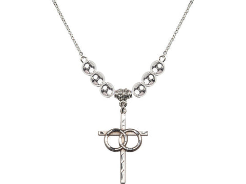 N32 Birthstone Necklace Wedding Rings Cross