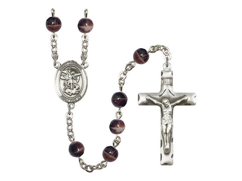 Saint Michael Silver Plate Rosary