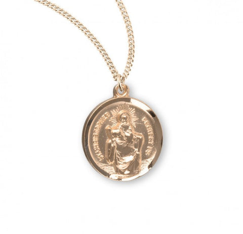 St. Christopher Pendant, Gold Over Sterling Silver with Chain