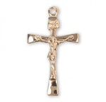 Crucifix Pendant with Tapered Ends, 16 Karat Gold Over Sterling Silver with Chain