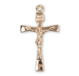 Crucifix Pendant with Tapered Ends, 16 Karat Gold Over Sterling Silver with Chain
