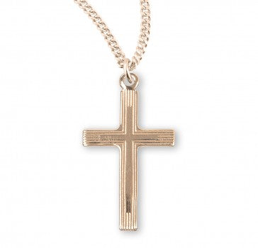 Cross Pendant, 16 Karat Gold Over Sterling Silver with Chain