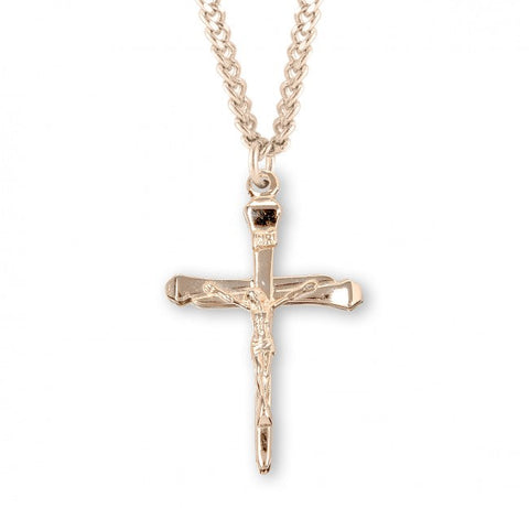 Crucifix Pendant Nail Design, 16 Karat Gold Over Sterling Silver with Chain