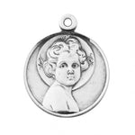 Sterling Silver "Light of the World" Round Infant Jesus Medal -