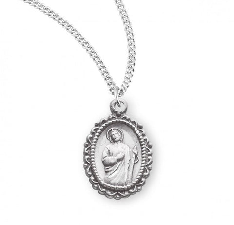 St. Jude Pendant, Sterling Silver with Chain
