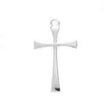 Cross Pendant with Tapered Edge, Sterling Silver with Chain