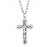 Crucifix Pendant Vine Design, Sterling Silver with Chain
