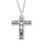 Stat Crux Dum Volvitur Orbis Sterling Silver Crucifix Necklace 