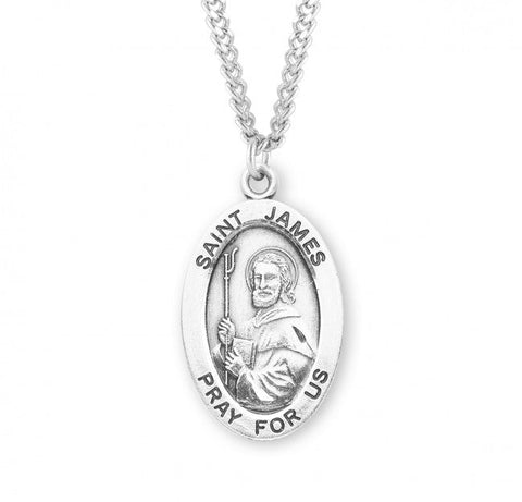 St. James Pendant Oval Sterling Silver with Chain