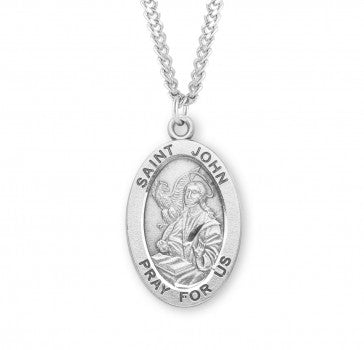 St. John Pendant Oval Sterling Silver with Chain