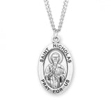 St. Nicholas Pendant Oval Sterling Silver with Chain