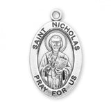 St. Nicholas Pendant Oval Sterling Silver with Chain